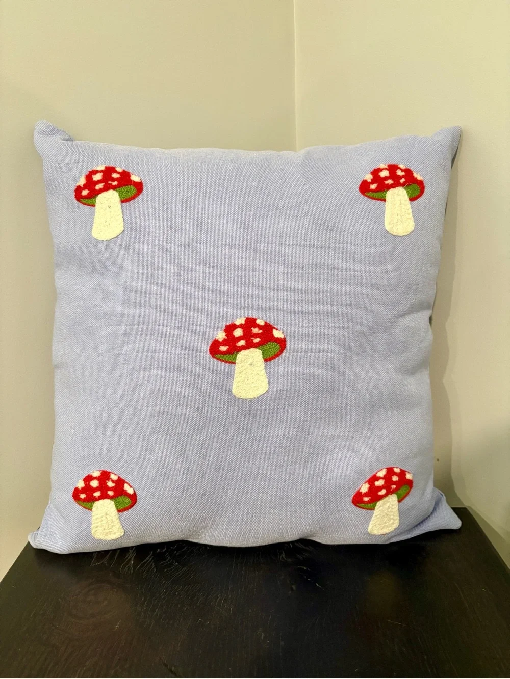 Mushroom Embroidered Decorative Pillow